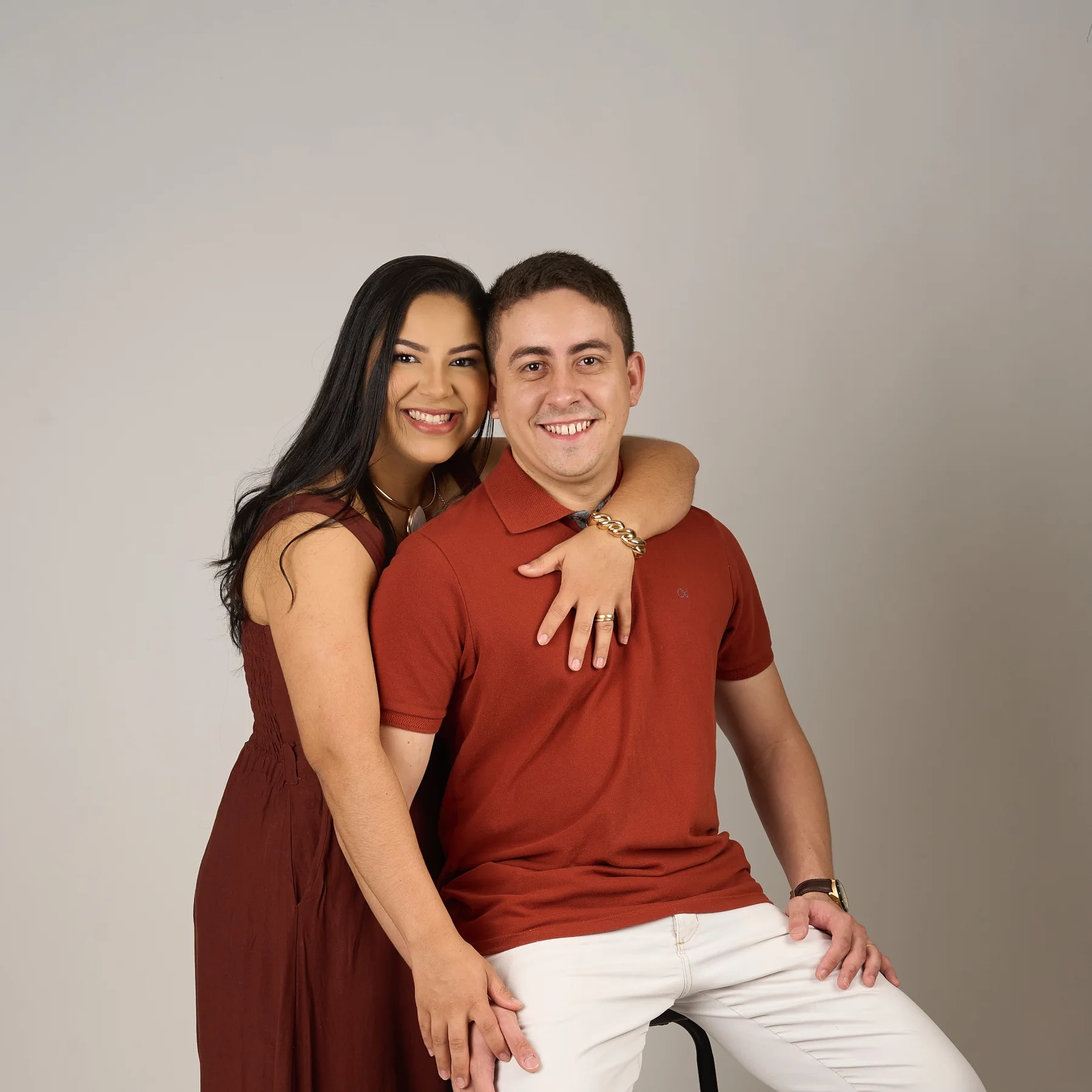 Ensaio de casal em estúdio